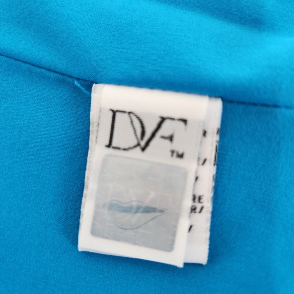 DIANE VON FURSTENBERG Minimalist Stretchy Blue Sleeveless Dress Size10 LIKE NEW! - Picture 11 of 16